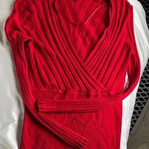 INC International Concepts Vibrant Red Knit Top